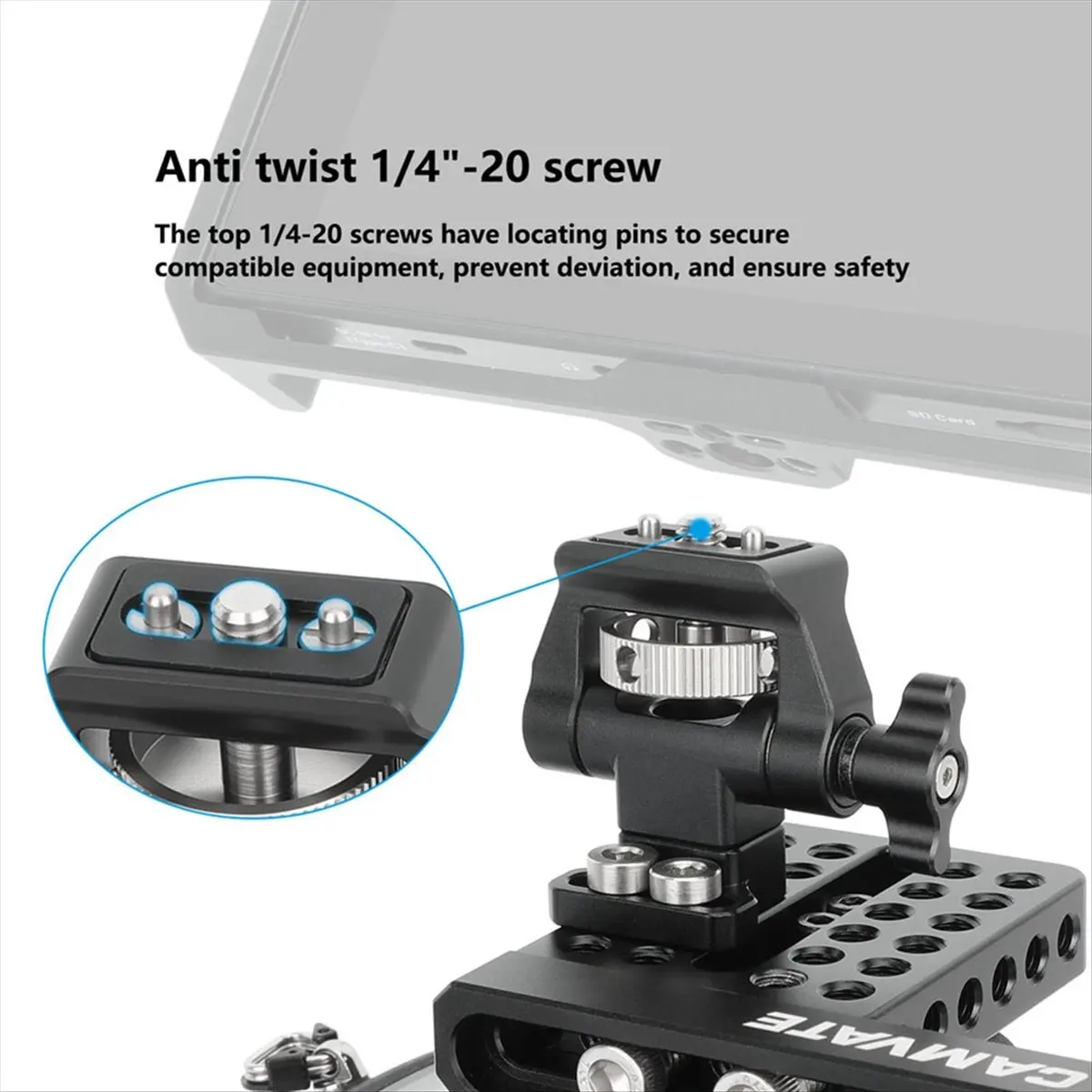 

(A03R) Quick Release Monitor Holder for Cold Shoe Adapter 1/4 Inch for Mounting Camera Monitor Flash Microphone LED Fill Light