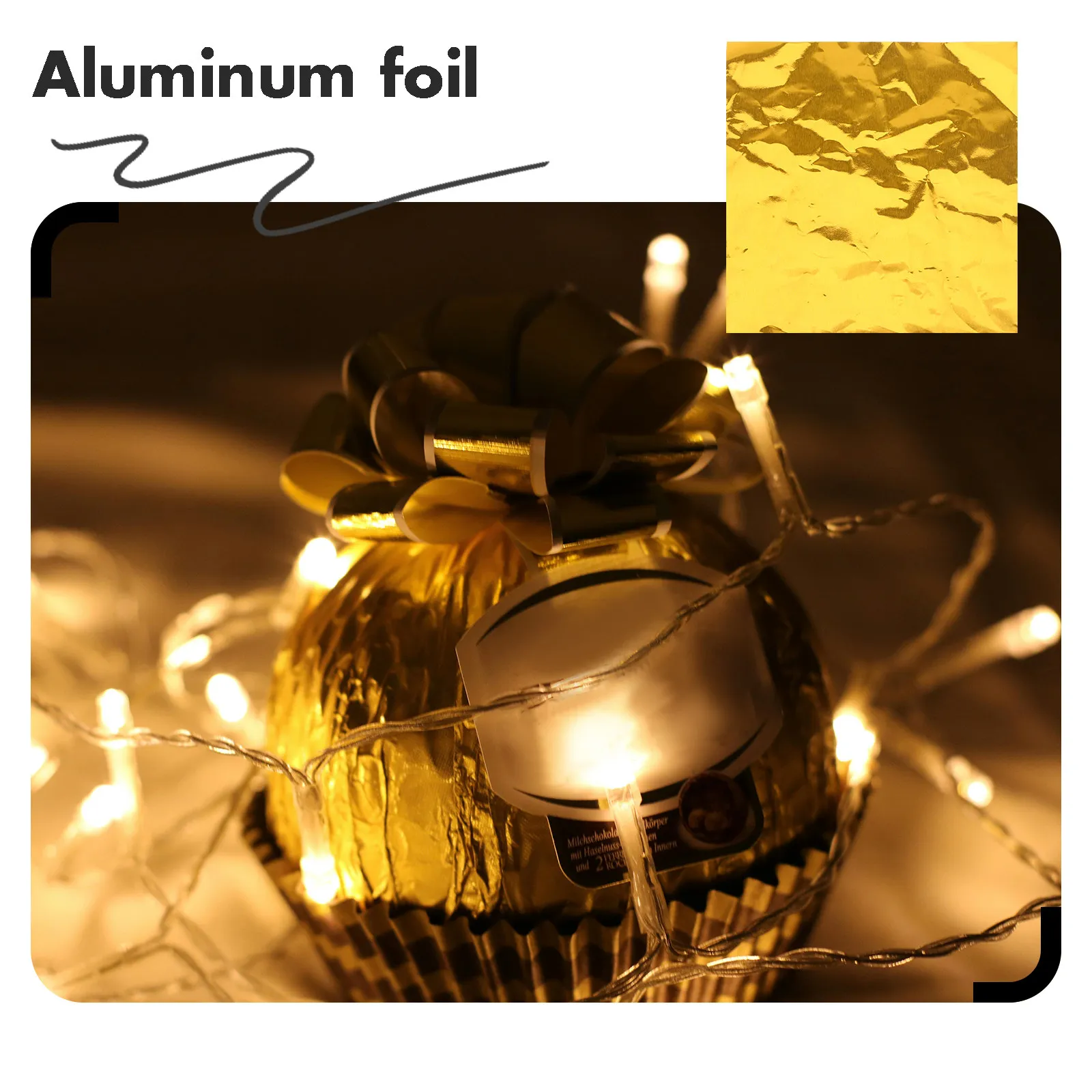100Pcs Aluminum Foil Candy Wrappers Square Chocolate Packaging Paper Gold Silver Wrapping Sheets for Xmas Wedding Easter Truffle