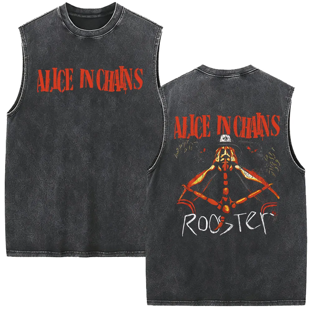 Rock Band Alice in Chains Face Lift Tour 1991 Vintage Washed Tank Tops Men Women Punk Casual Oversized Sleeveless Vest T-shirt