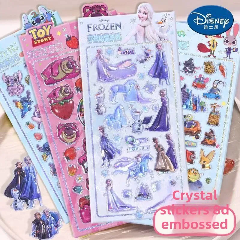 Disney Zootopia 3D Embossed Transparent Stickers Anime Merchandise Vibrant Colors High Quality Design Reward Sticker Kawaii Gift