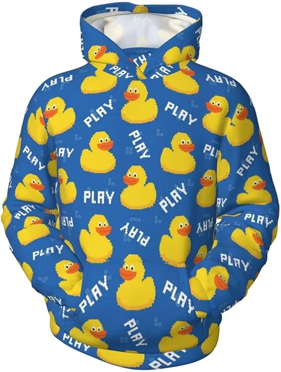 Hoodies Kawaii Animals Yellow Duck 3D Print Sweatshirts Boys Girls Harajuku Unisex Hooded Sweatshirts kids Ethnic Style Clothes