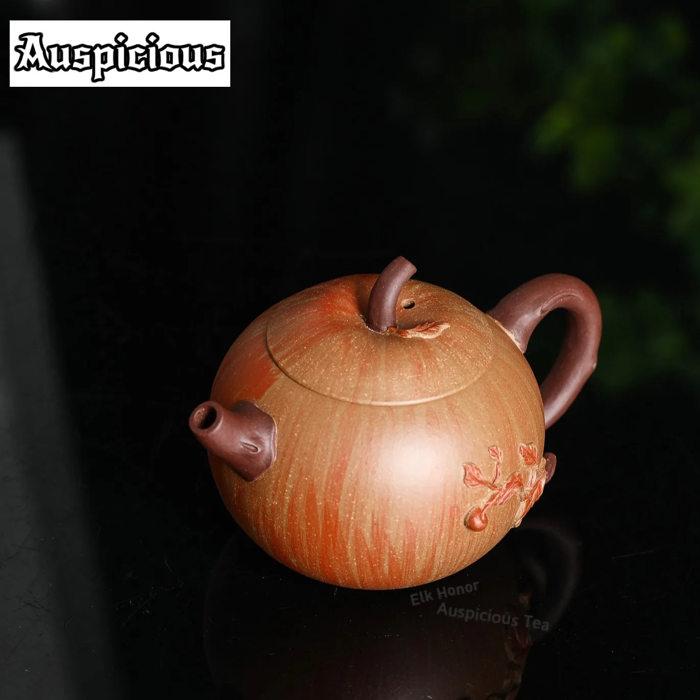 300ml Creative Yixing Purple Clay Teapots Handmade Apple Pot Raw Ore Section Mud Tea Maker Kettle Chinese Zisha Tea Set Tea Gift