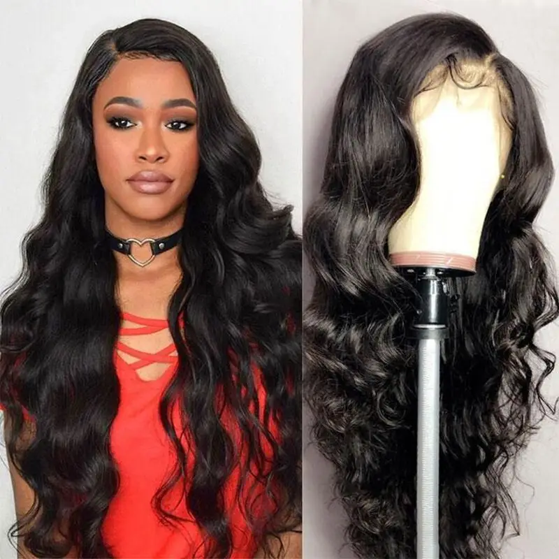 34 250% 1b Body Wave 13x4 HD Lace Frontal Human Hair Wig Brazilian Wig For Women 100% human hair quality pre-plucked pre-cut wig