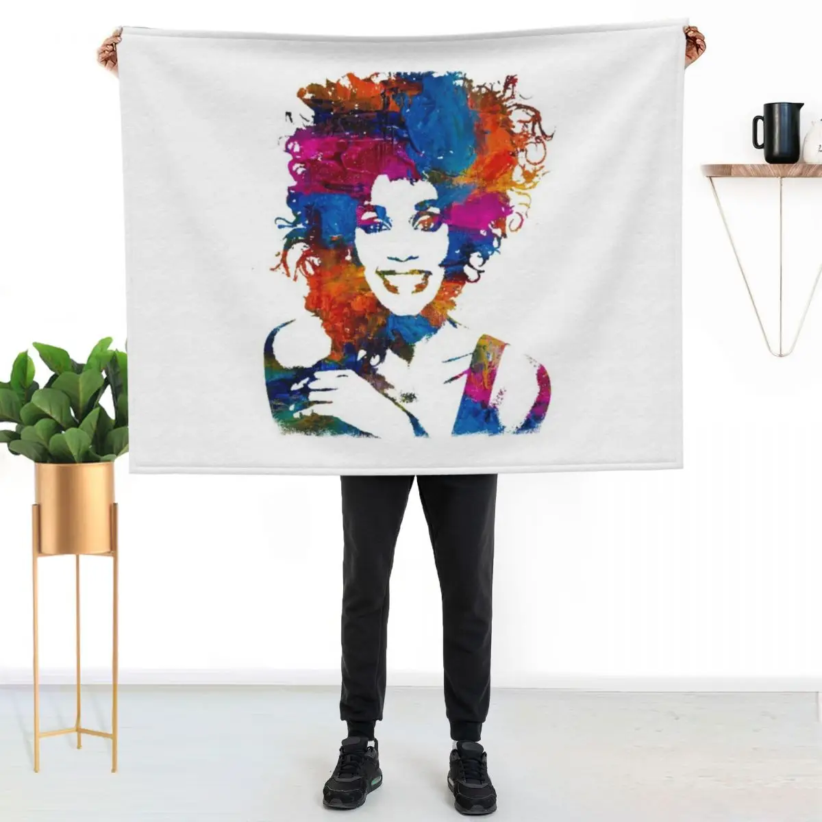 Whitney Houstonlegendary pop icon fan art for Whitney Houston fans music pop singer Throw Blanket Beautifuls Tourist Blankets