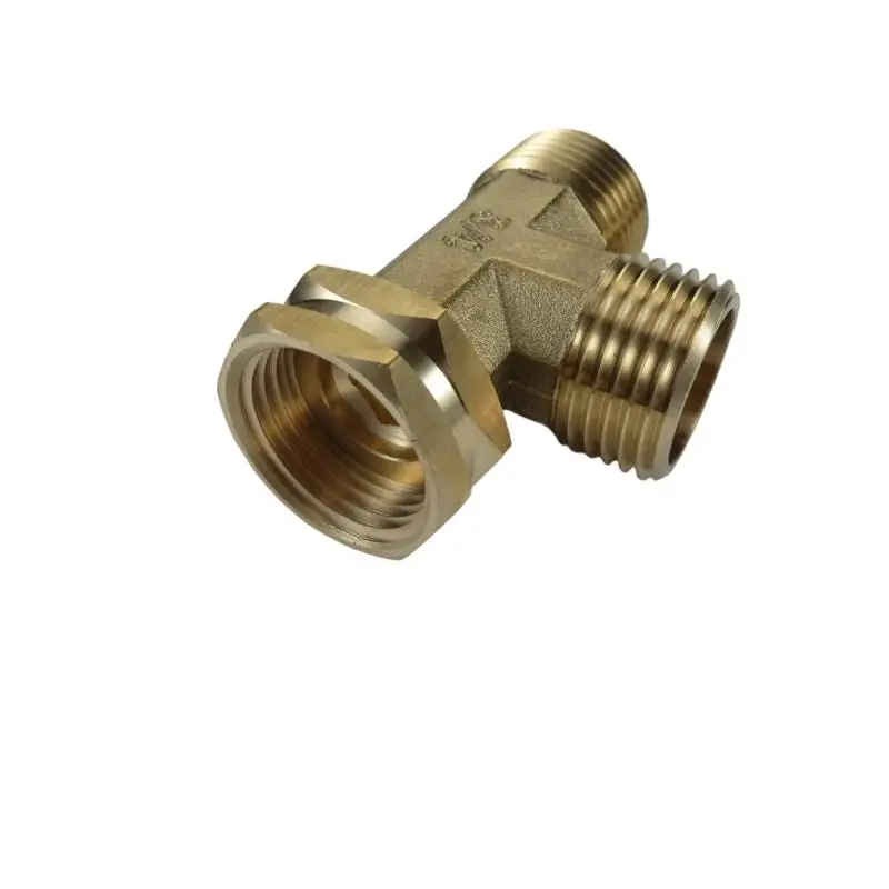 652F 3/4inch Brass Pipe Fitting for Garden Hose Water Flows Distribution