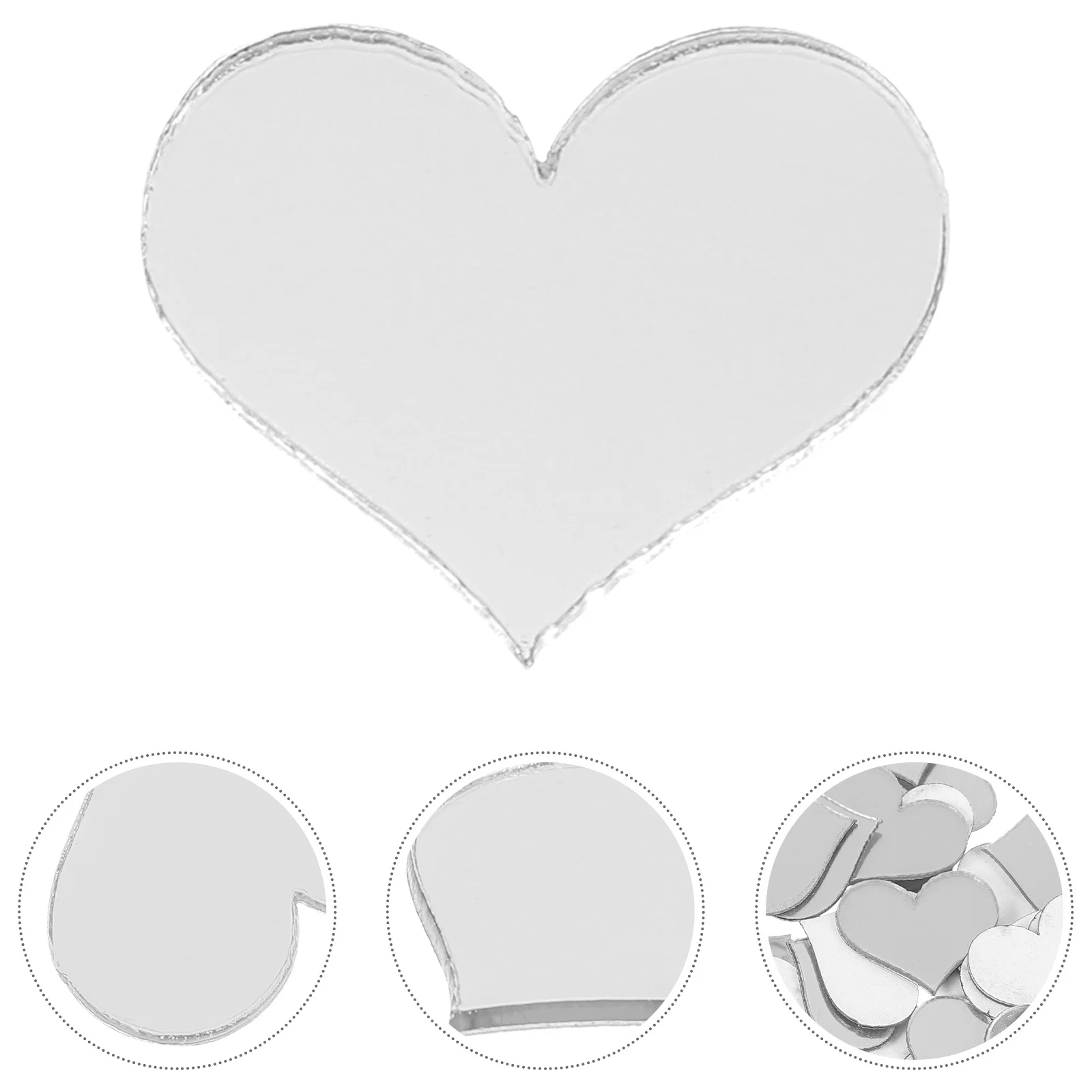 

100Pcs Heart Shaped Mirror Wall Sticker Acrylic Decorative Decal for Interior Home Room Door Window Modern Art Design