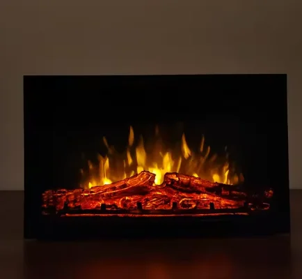 28 Inch Recessed Electric Fireplace Log Effect