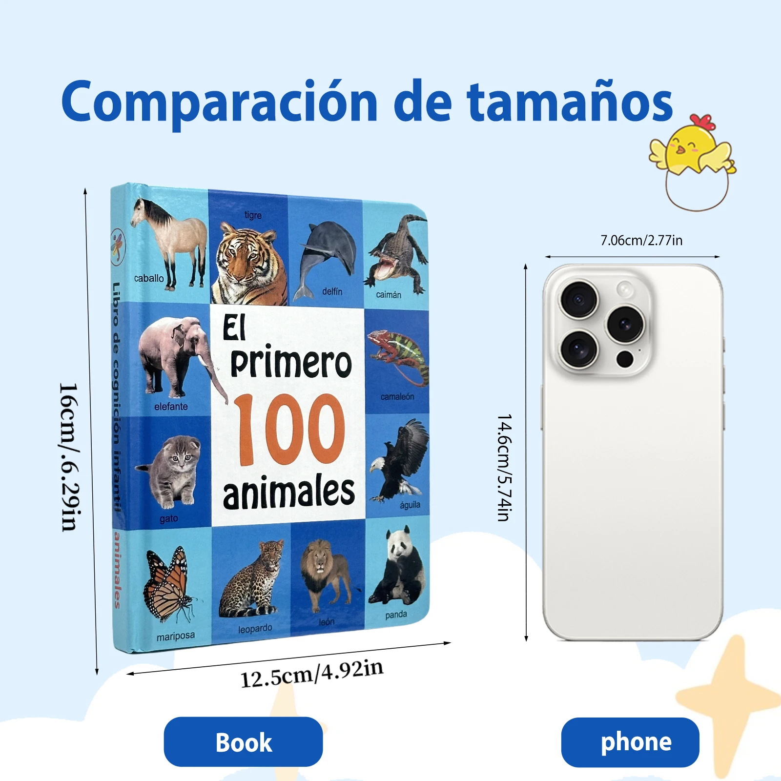 Baby Cognitive Cards - 4 Themes, Rounded - edge Design, Bright Colors spanish books