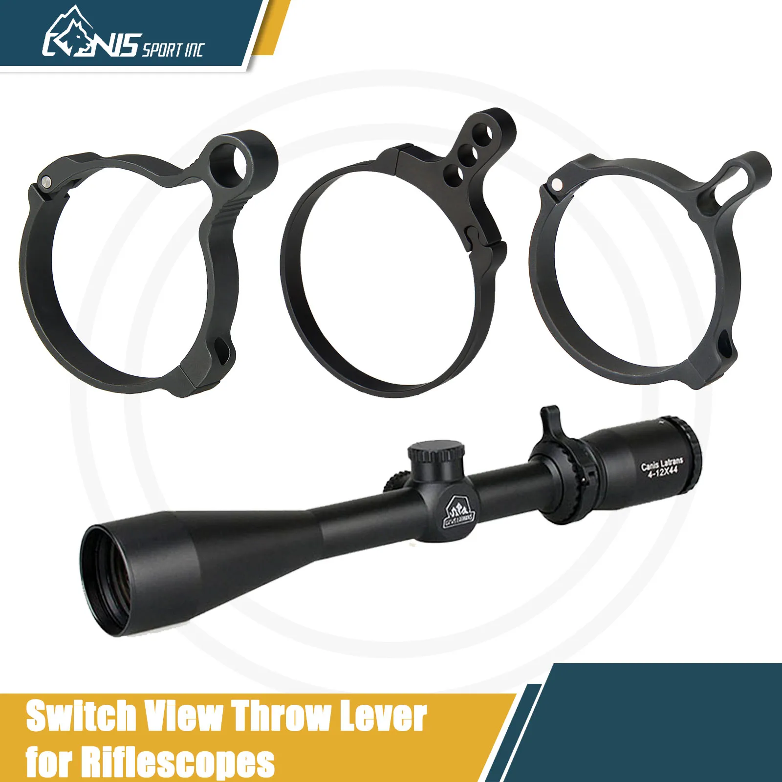 CANIS SPORT INC Tactical Scope Throw Lever - Aluminum Zoom Adjuster for 42-48mm Rings, Lightweight & Hard-Anodized Design