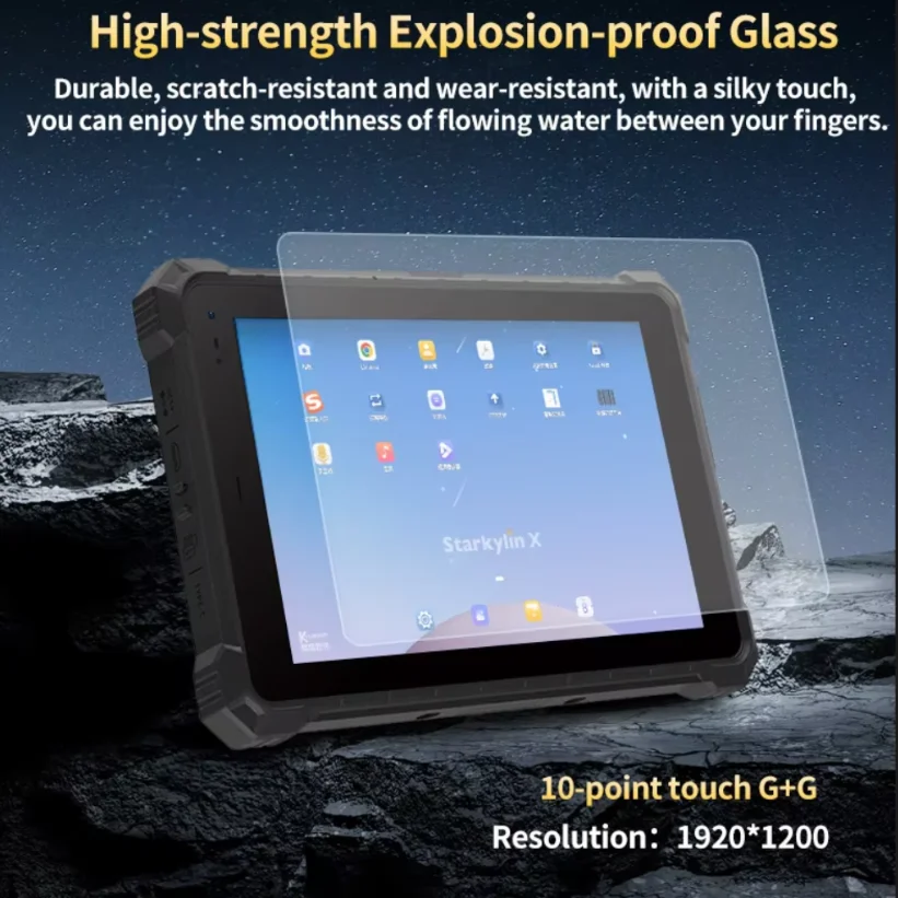 Tableta industrial CENAVA A10R 5G de 10.1″ con 8 núcleos, 16G de RAM, 256G de SSD, Android 12, 700nit, IP68, NFC, WIFI6, BT5.0, 5550mAh, doble cámara