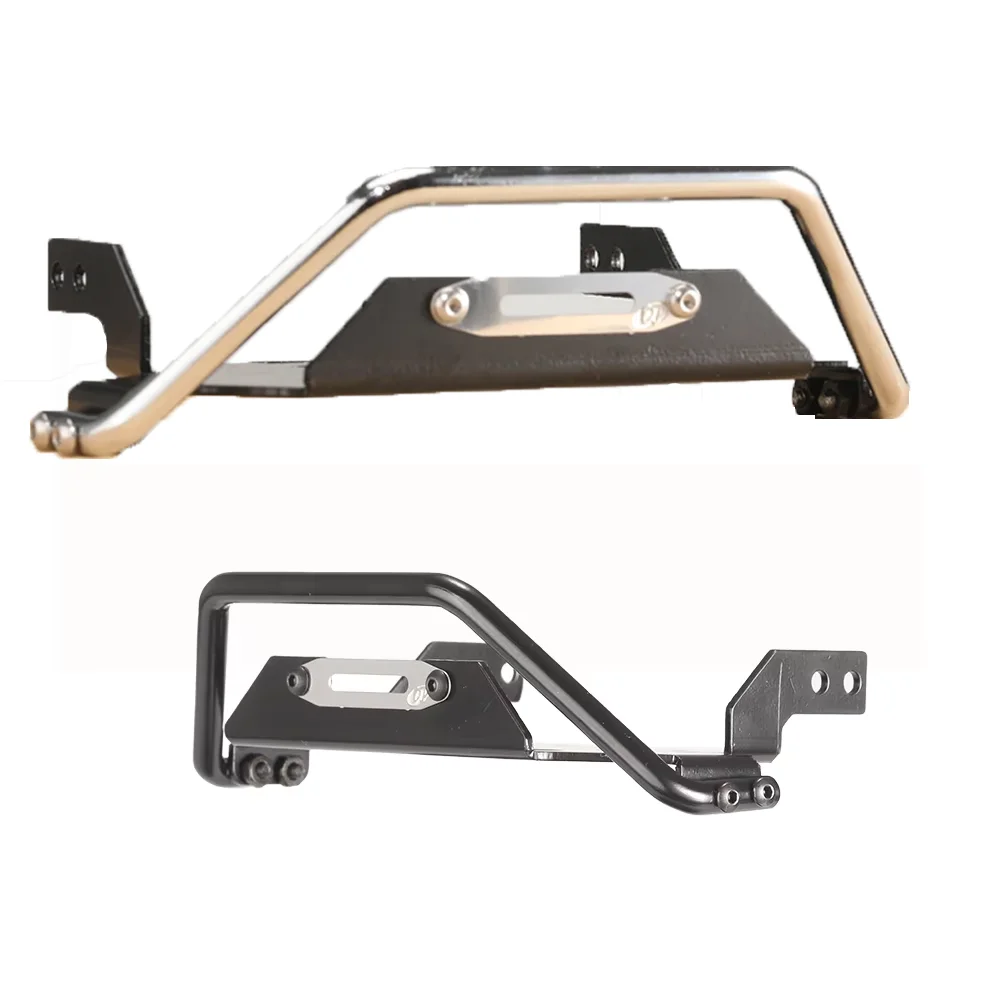 DJ 1/10 Metal Front Bumper Silver Black-Silver Suitable for Trx4 G500 Trx6 G63 Remote Control Car Crawler Upgrade Accessories Pa