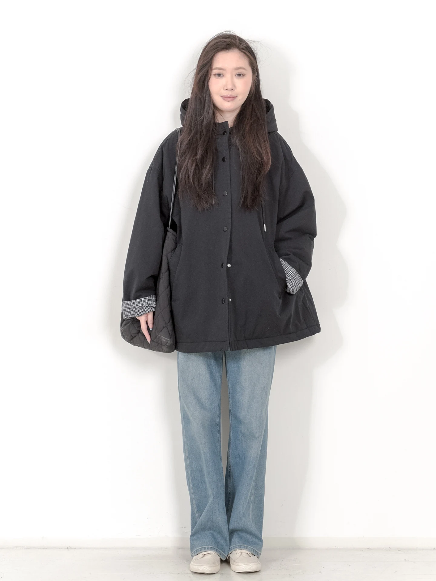 

Зимняя свободная хлопковая куртка-жакет женская с капюшоном, средней длины, в японском стиле, из чистого хлопка, верхняя одежда