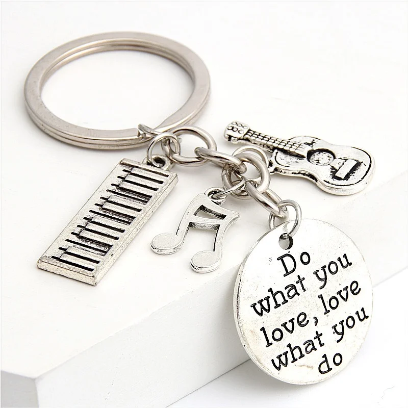 Delysia King1 piano teacher key chain music key ring pianist gift music note guitar pendant handmade jewelry