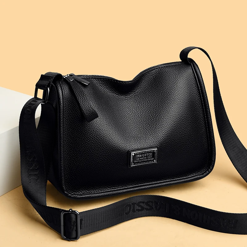 Large Capacity Soft Leather Handbag Women High Quality Messenger Bags Designer Luxury Shoulder Crossbody Sac Ladies Casual Tote