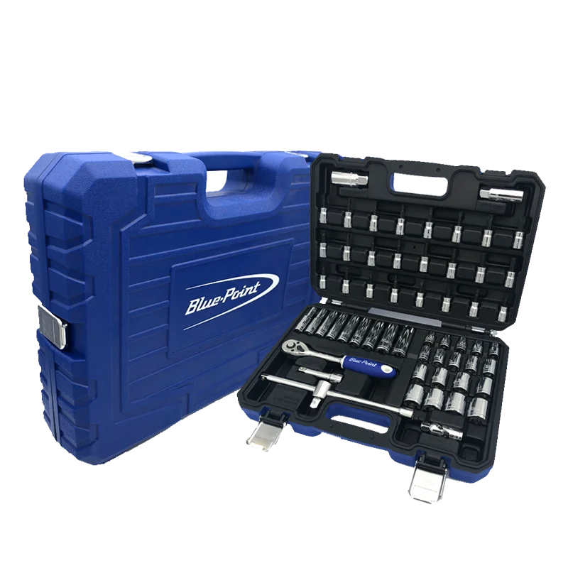 American Blue Dot Tools 58-Piece Auto Repair Tool Set Steel Ratchet Wrench Socket Screwdriver Combination Hand-Power Box Case
