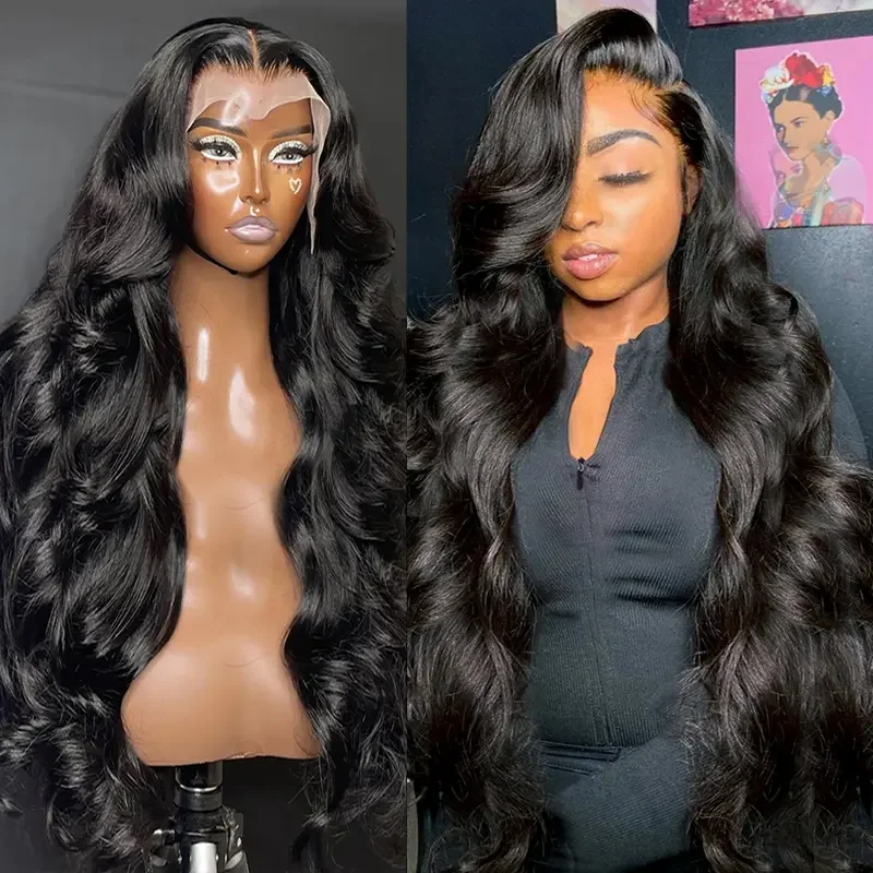 13x4 13x6 HD lace front Body Wave Brazilian human hair wig 28 Inches 200 Density 360 Lace Wig Pre Plucked Hairline For Black Ladies