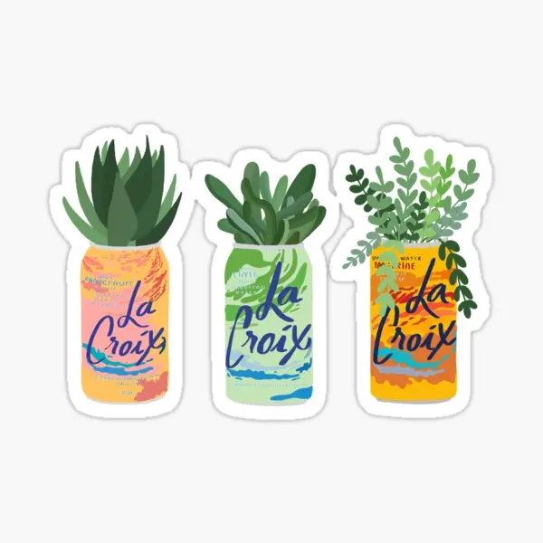 La Croix-pegatinas de plantas de 5 piezas para habitación, pegatinas artísticas de Anime, Fondo de sala de estar, parachoques, equipaje, hogar, botellas de agua, dibujos animados