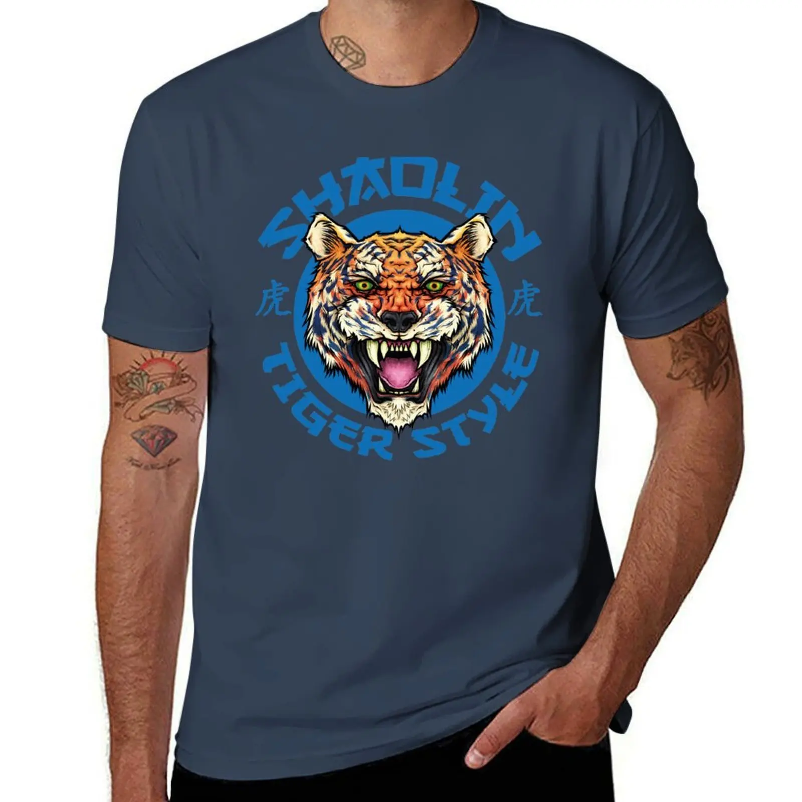 

Shaolin Tiger Style Kung Fu full colour T-Shirt t shirt men 100% cotton luxury brand anime tshirt T-Shirt
