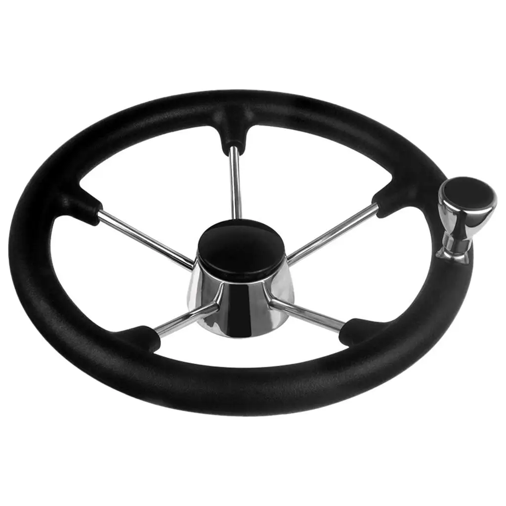Boat Steering Wheel Center Cap Durable Black Foam Console Replacement Accessories for Small Boat Skiff System