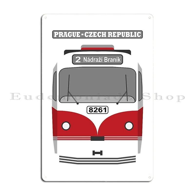 Prague Vintage Tram Tatra T3 Metal Plaque Wall Cave Club Pub Plates Designs Vintage Tin Sign Poster
