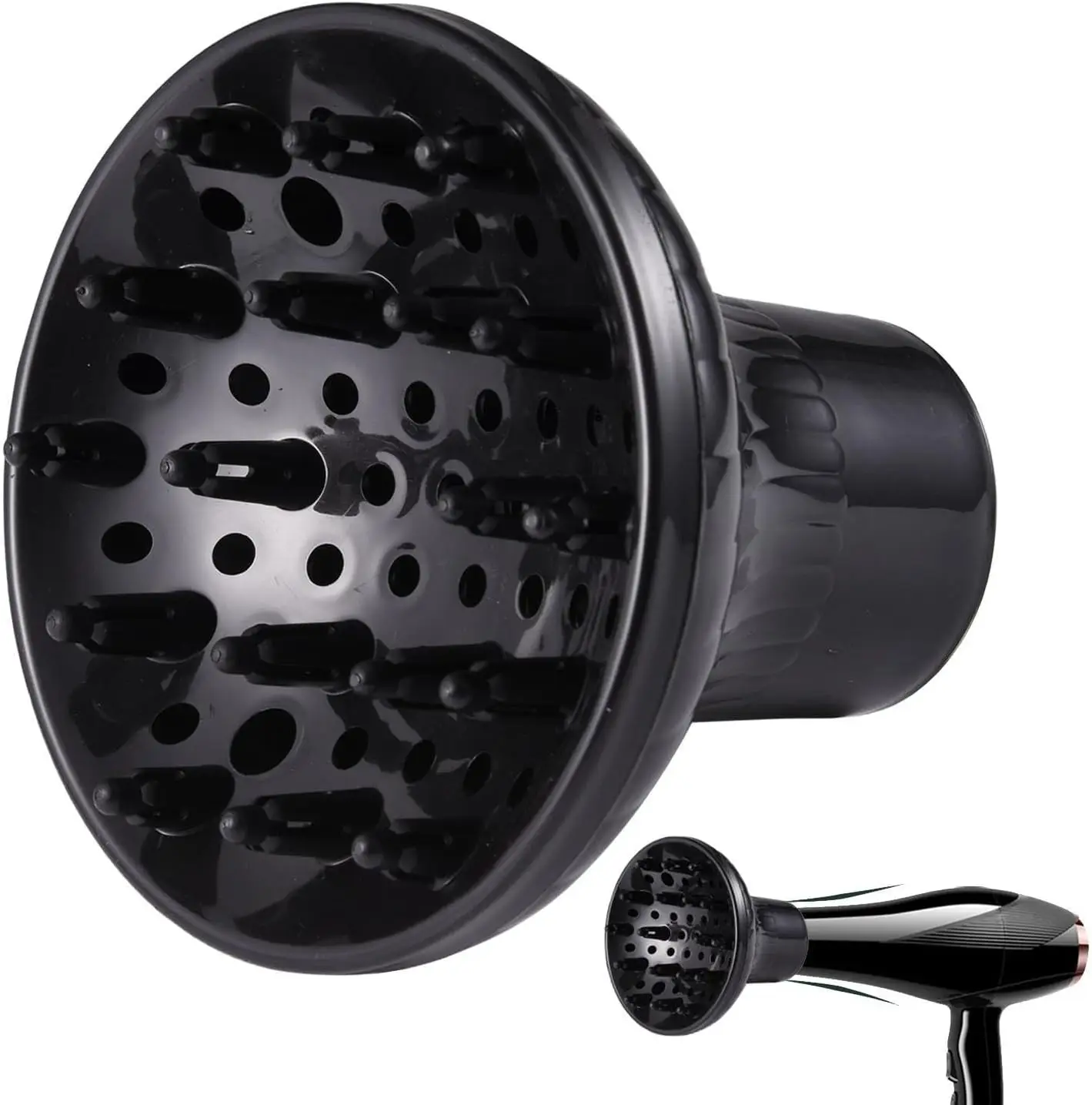 Diffuseur universel pour sèche-cheveux, diffuseur imperméable pour cheveux bouclés et ondulés, diffu