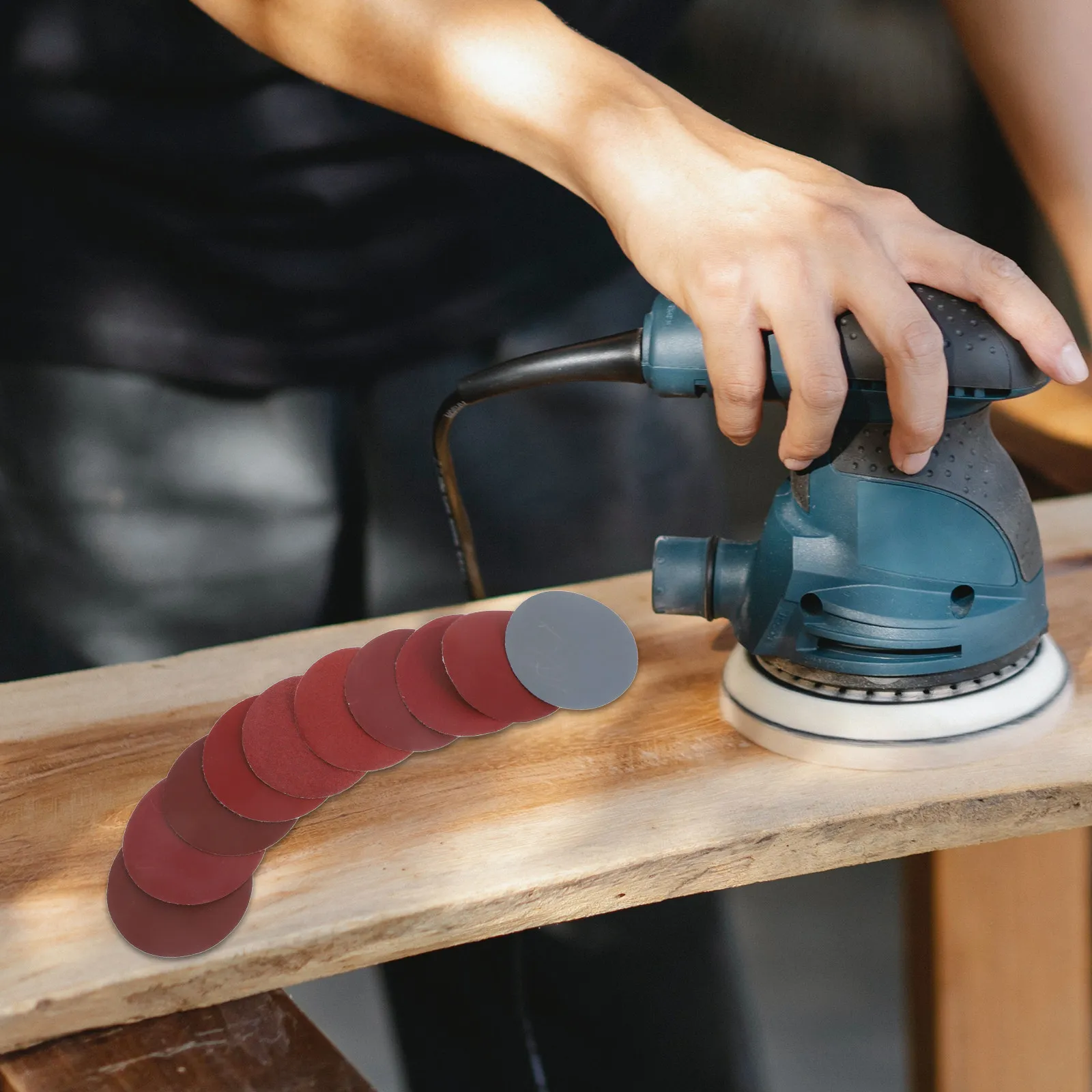 

100 шт. флокированных шлифовальных дисков с самоклеящейся основой на липучке, 75 мм, для удаления краски и подготовки поверхностей