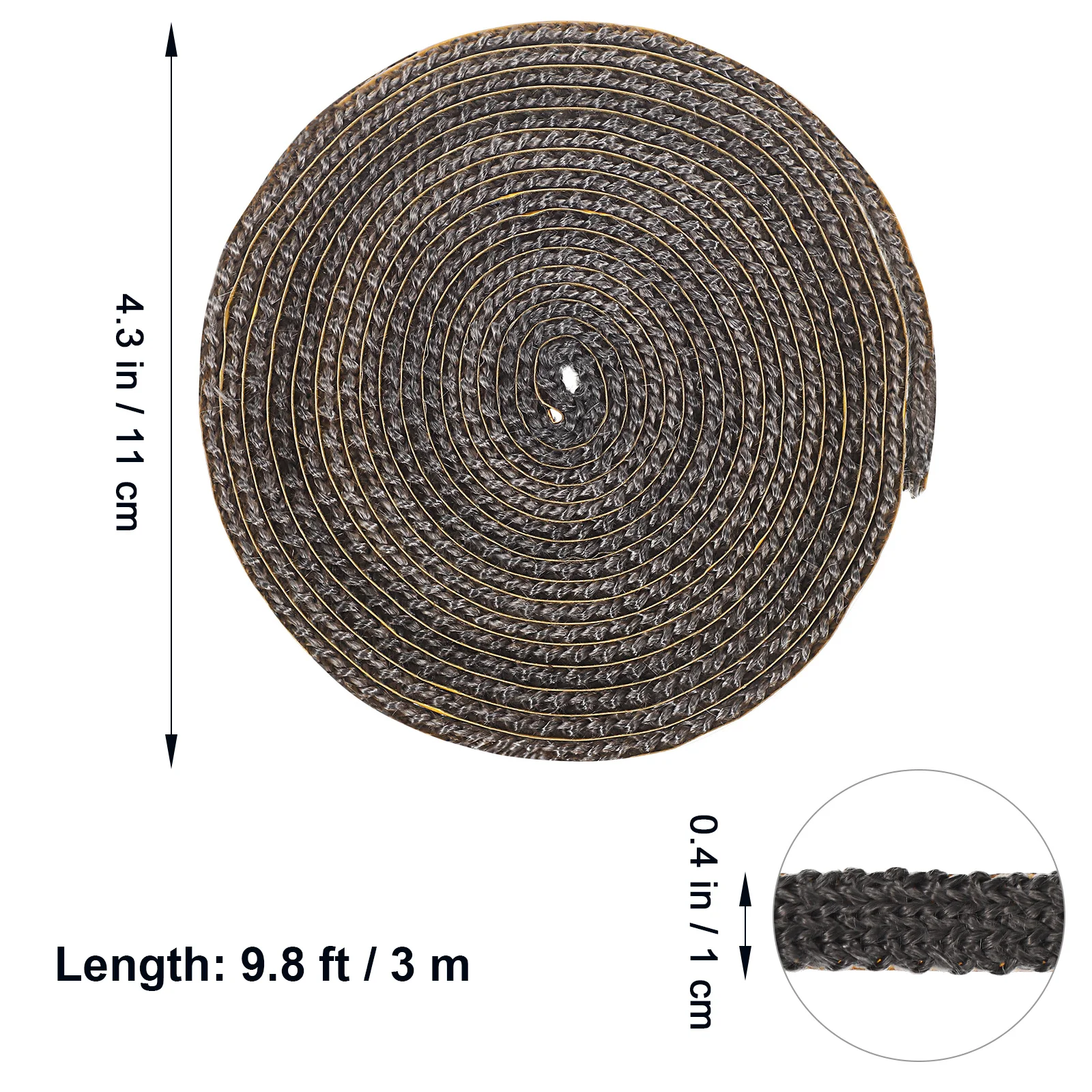 1 個 1 ロールフラットグラスファイバーストーブロープ高温ガスケット薪ストーブ暖炉インサート断熱交換部品