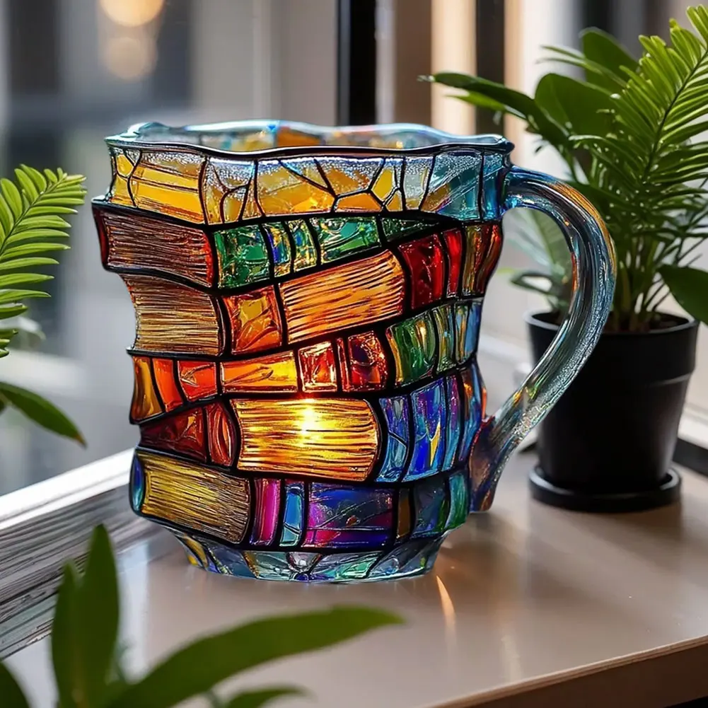 

Painted Book Coffee Mug Gifts for Home Office Decoration