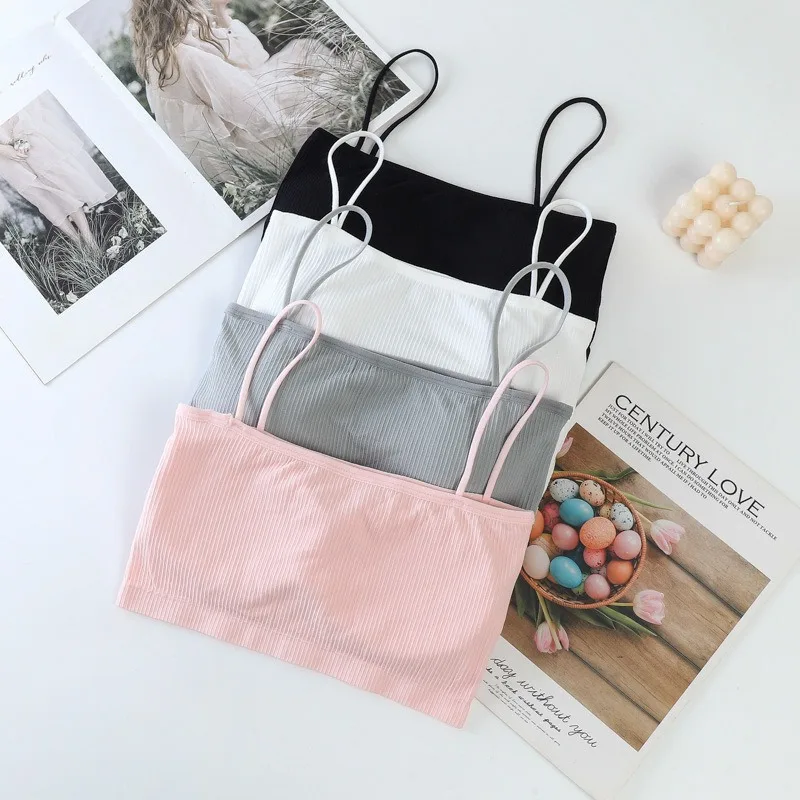 

Summer Sexy Tube Tops Female Strapless Push Up Bra Silk Lingerie Thin Ice Seamless Word Stilinge Black White Bralette Top