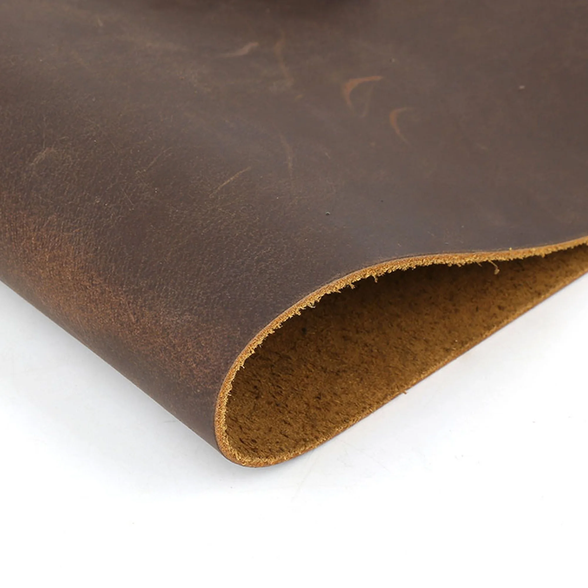Crazy-Horse-Leder, handgefertigtes DIY-Leder, Oberschicht aus Rindsleder, pflanzlich gegerbtes Leder, Ölwachsleder, echtes Leder, Retro-Leder – Detail 10