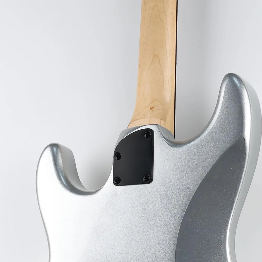 

Arched Electric Guitar Neck Plate 4-Hole with Screws, Replacement Neck Plate for Electric Guitar & Bass, Chrome Metal Part