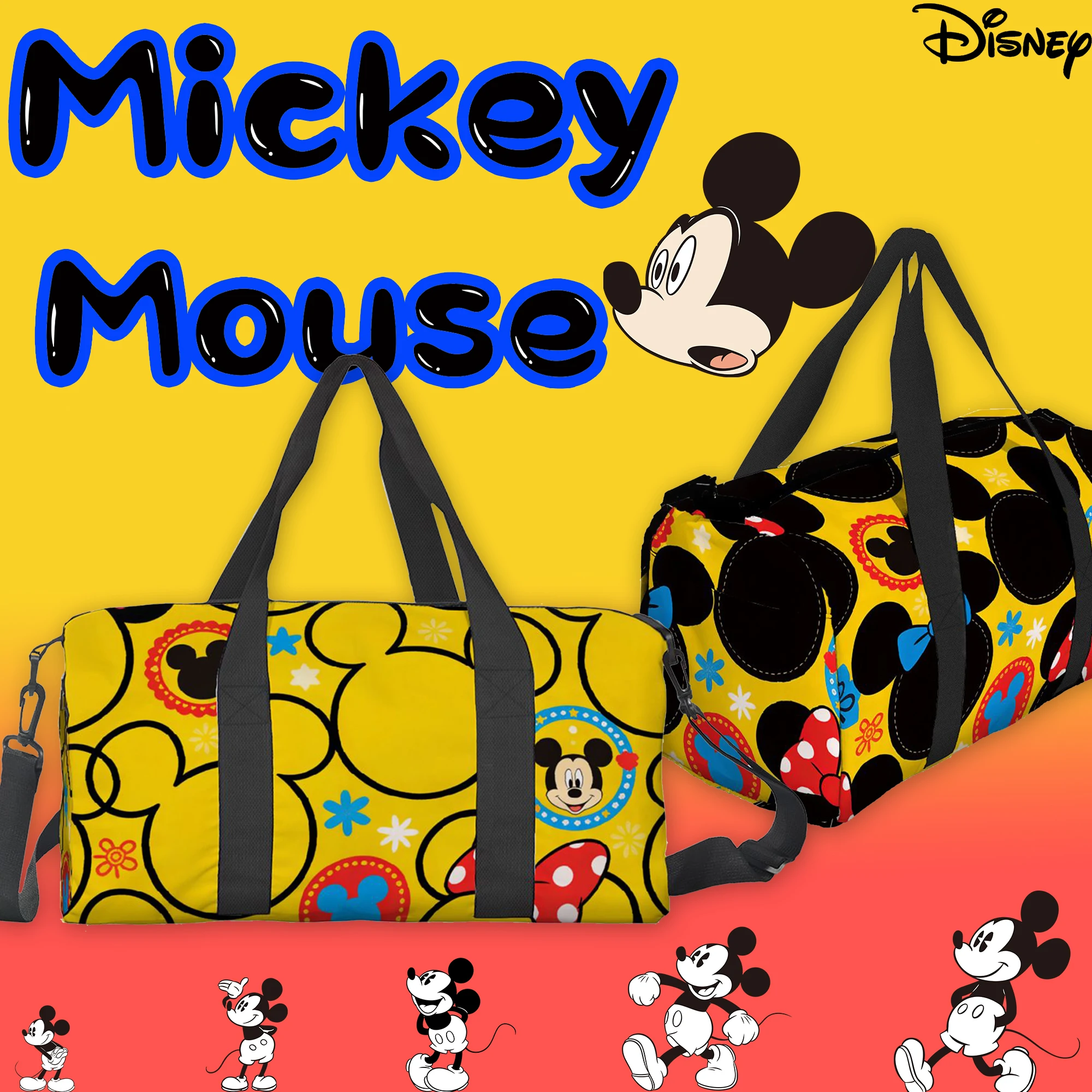 

Disney Mickey Tote Bag, Luggage Bag, Gym Bag, Shoulder Bag, High-Quality, Large Capacity, Fashionable Gift, Casual Travel