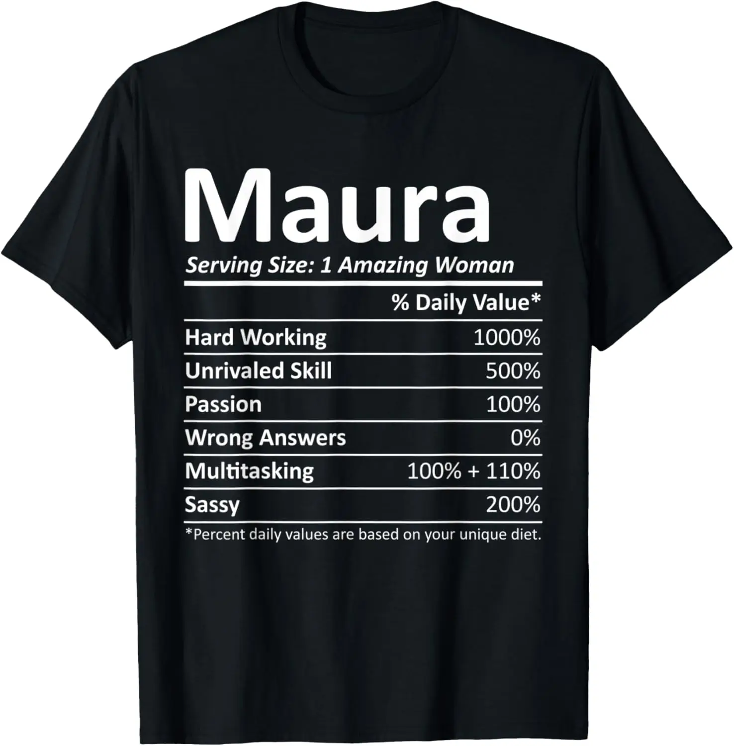 MAURA Nutrition Personalized Name Funny Christmas Gift Idea T-Shirt