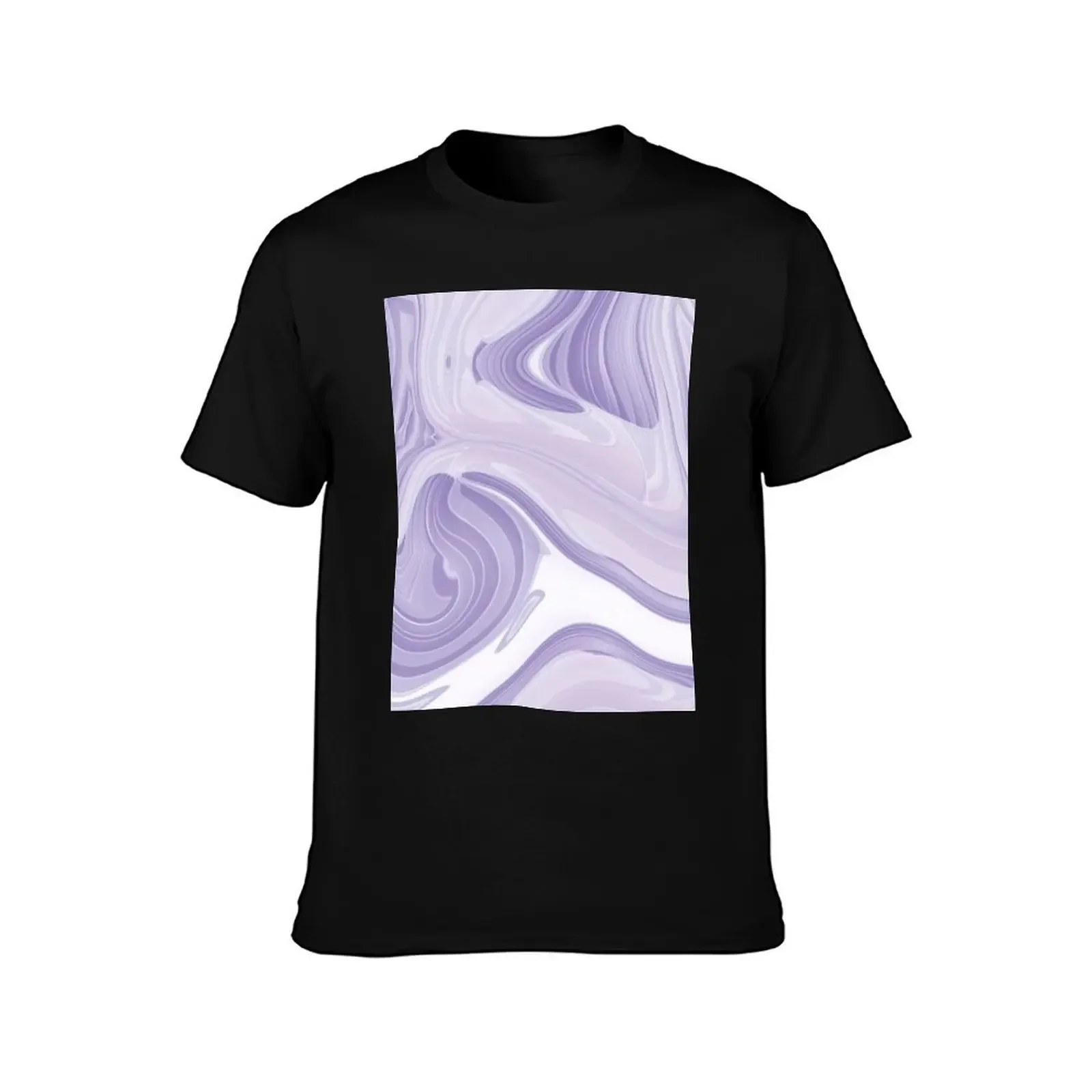 preppy pastel lilac purple marble swirls mid century modern T-Shirt Aesthetic clothing customs black t-shirts for men