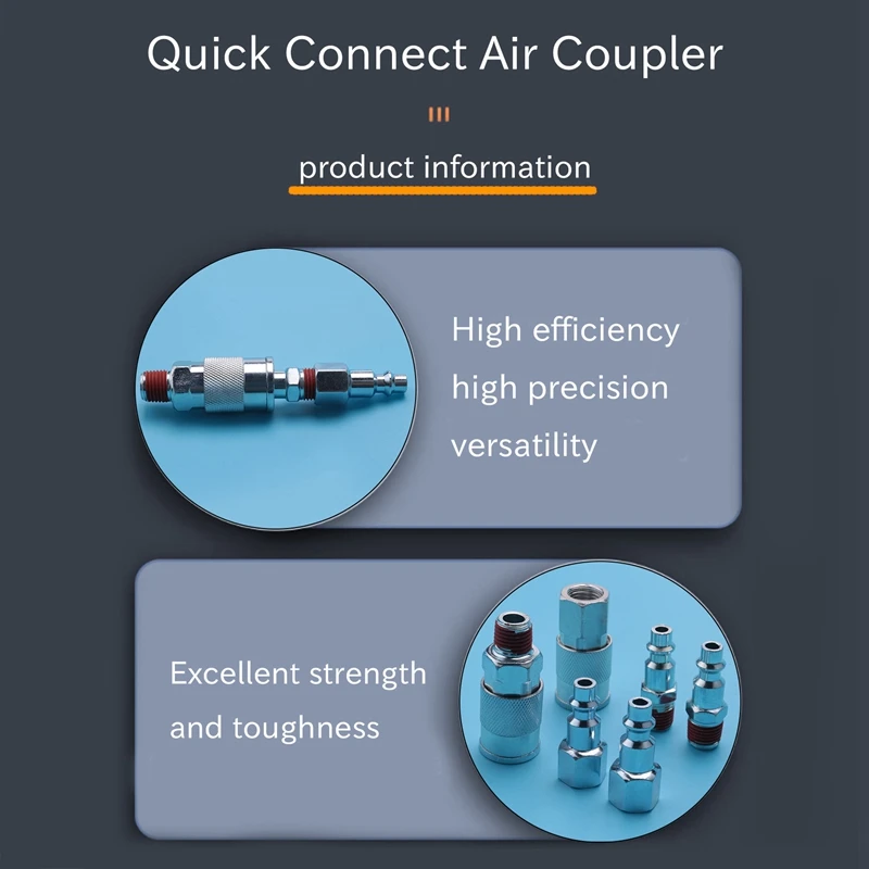 14 Pieces 1/4 Inch Npt Quick Connect Air Coupler And Plug Kit For Air Compressor Accessories Fittings