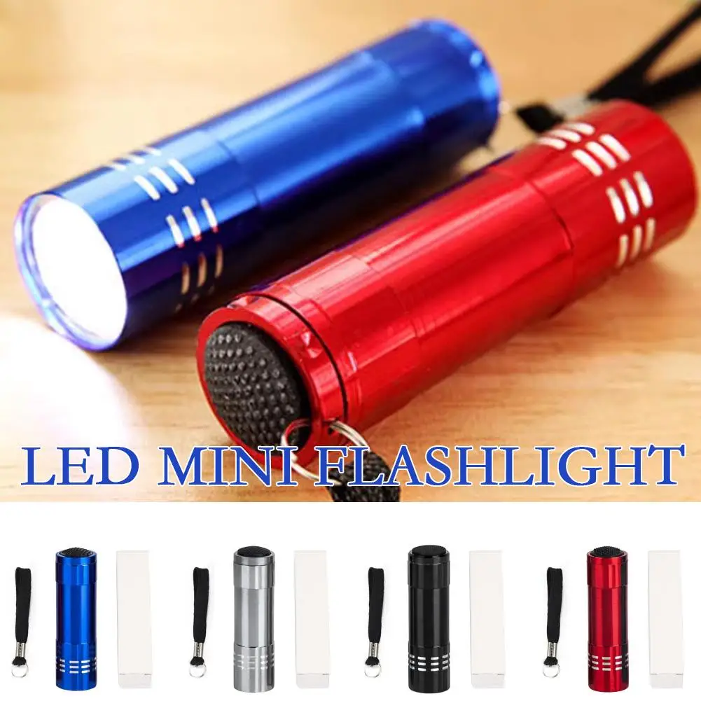 Mini Customized LED Flashlight with Nine Lights Portable Small Flashlight with 3 Pieces of Size 7 Dry Batteries Gift Idea