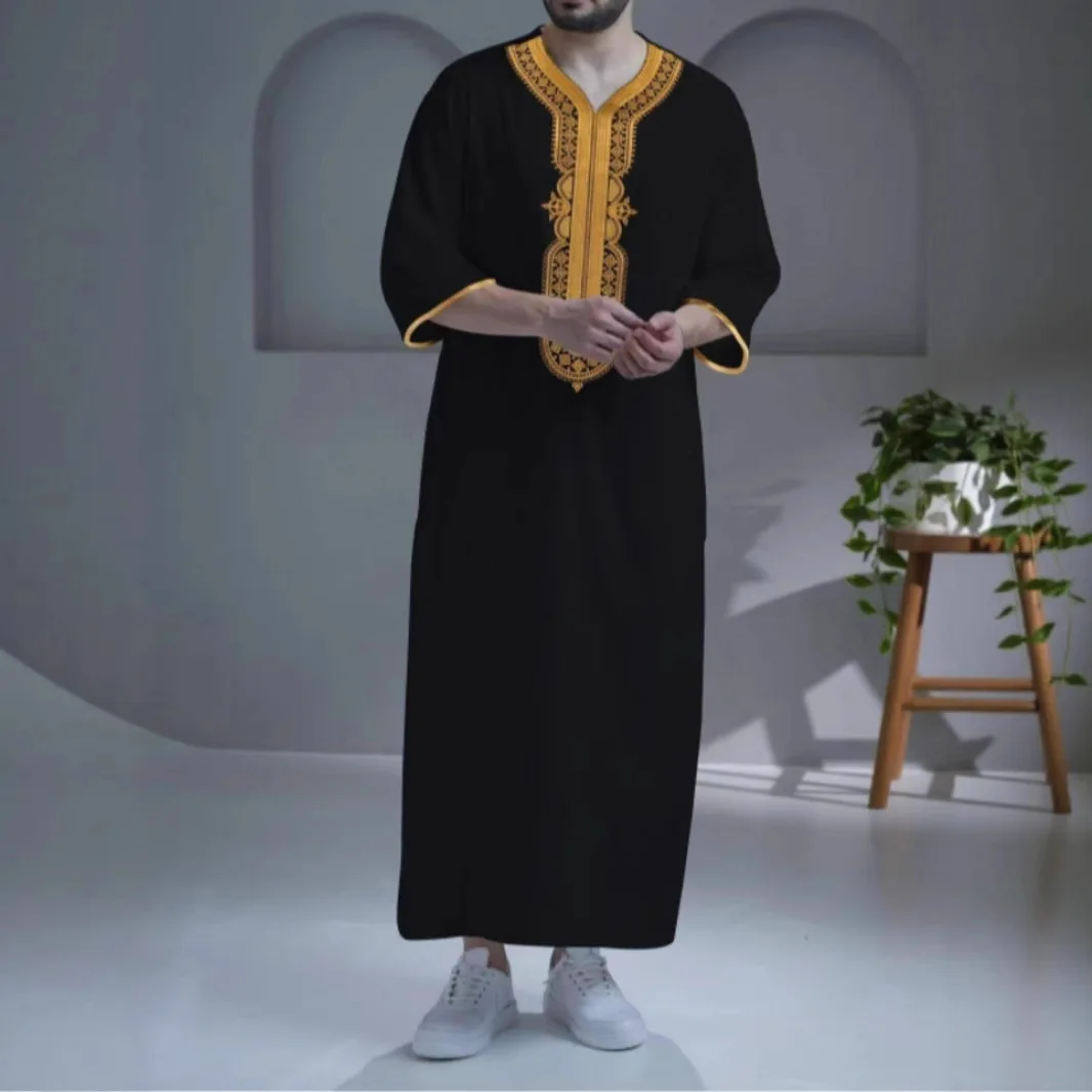 dubai arabic muslim fashion traditional muslim abayas dashiki robe dress for men kaftan thobe evening dresses 2025