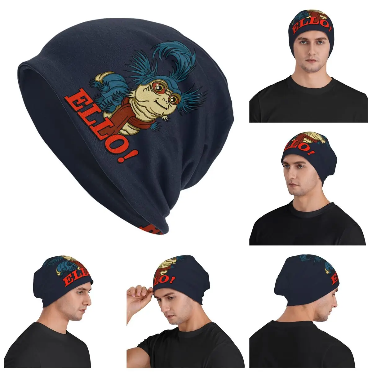 

Ello Worm Warm Knitted Cap Hip Hop Bonnet Hat Autumn Winter Outdoor Beanies Hats for Unisex Adult