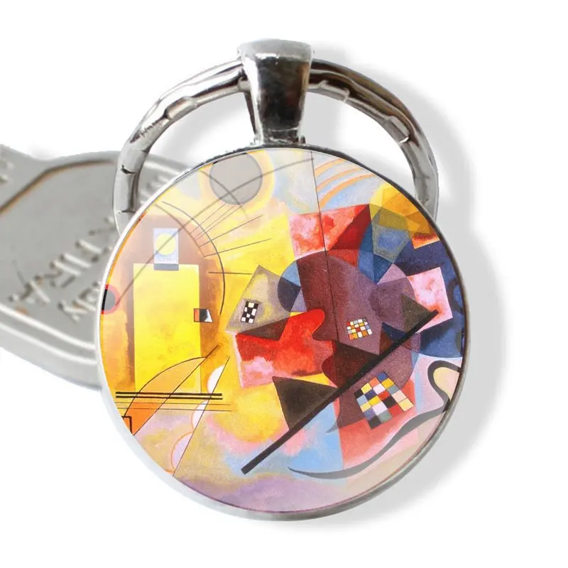 Paul Klee Keychain Handmade Glass Cabochon Key Ring Holder Pendant Key Chains