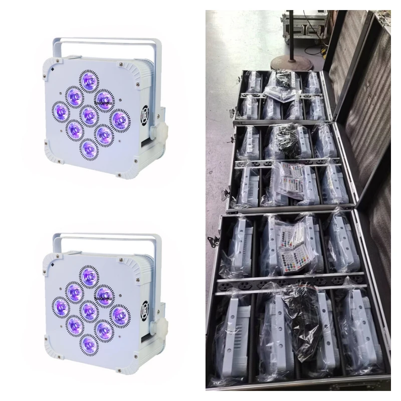 8-Pack with road case DJ Freedom Par Battery-Operated 100% TRUE Wireless 9x10W RGBW LED Par Uplights