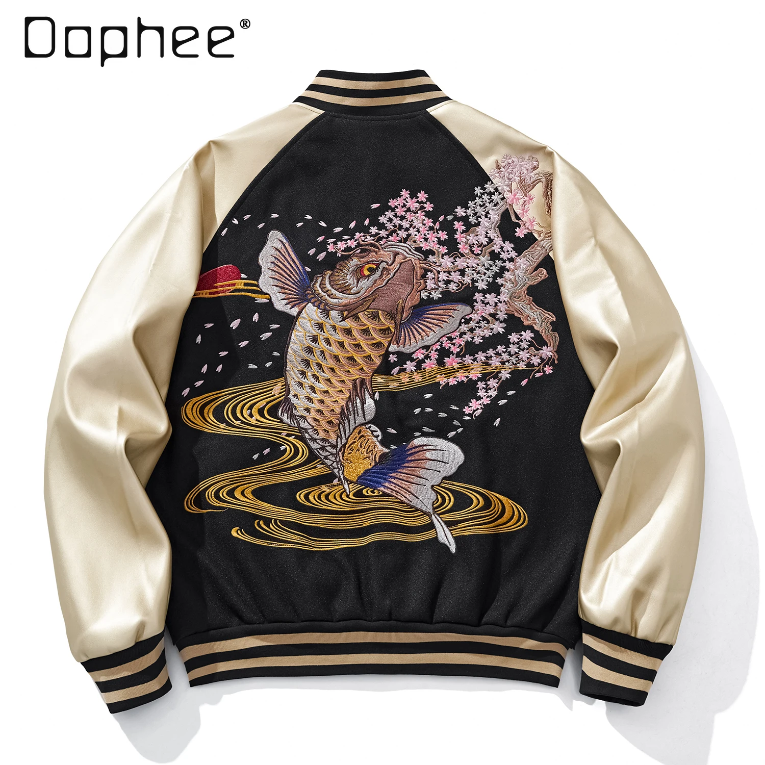 

New Heavy Embroidery Carp Jacket Baseball Jacket Chinese Style National Trend Top Embroidered Spring Autumn Mens Jacket