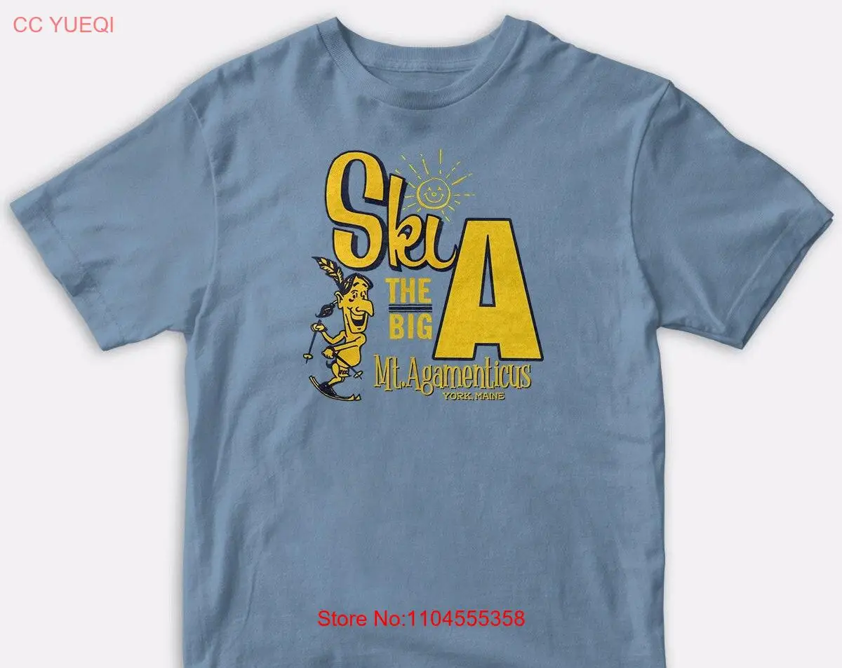 T Shirt Ski Mount Aggie Adult Baby Blue 100 Cotton S XXL Nostalgic Souvenir Idea long or short sleeves