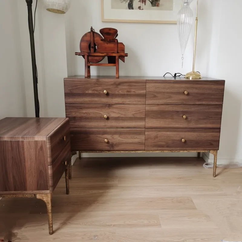 

Nordic oak solid wood six-chest cabinet, simple modern side cabinet, creative light luxury storage and decorative cabinet