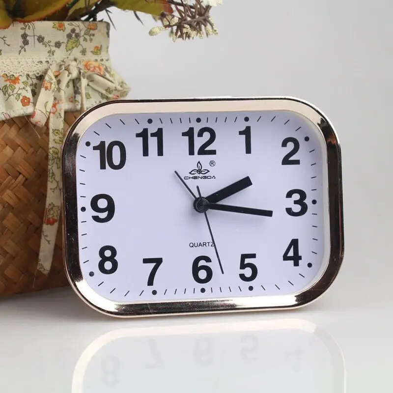 Square Round Alarm Clock Small Silent Table Alarm Clock Wake Up Clock Battery Powered Portable Alarm desks