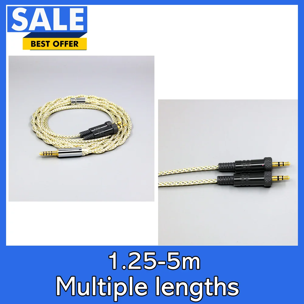 Cable de auriculares OCC plateado con blindaje Litz tipo 23AWG para Sony MDR-Z7M2 MDR-Z1R MDR-Z7 con tornillo para fijar auriculares LN008926