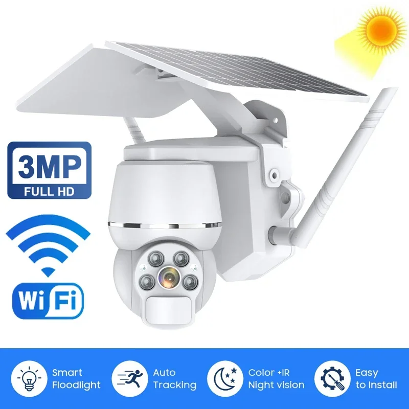 4g Outdoor House Surveillance Cameras Network Intelligence Solar Energy Camera Ptz Wireless 4g Sim Card PIR Human Detection