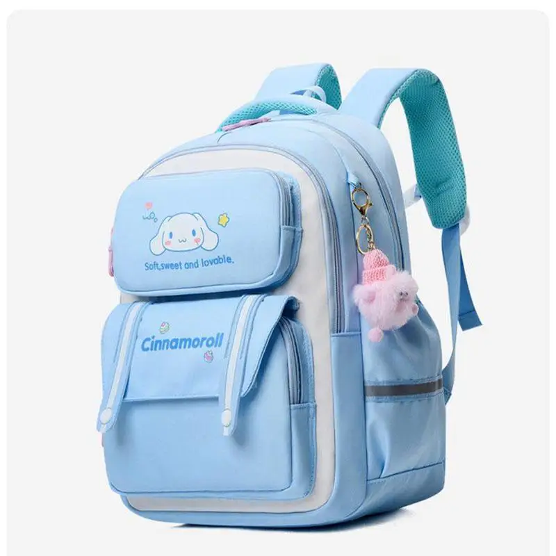 

Anime Sanrios Melody Kuromi Student Schoolbag Cartoon Cinnamoroll Boys and Girls Backpack Large Capacity Kids Shoulder Bag Gift