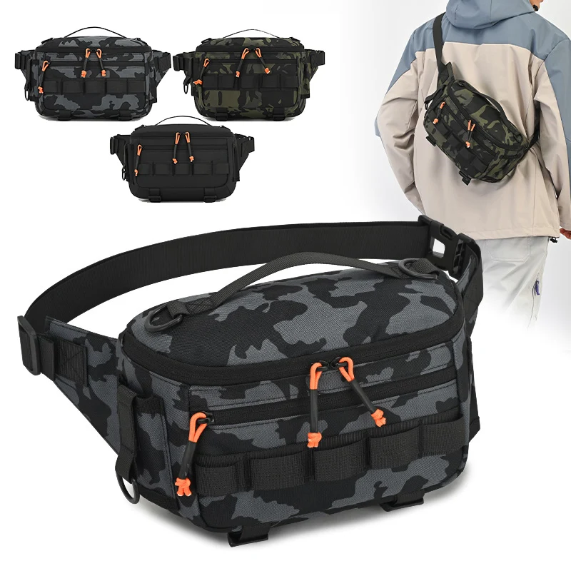 

Мужская поясная сумка-бананка, тактическая военная сумка на пояс/грудь для мотоциклистов, спортивная сумка для альпинизма и кемпинга, нейлоновая мужская сумка для инструментов, наплечная сумка-слинг, поясная сумка для бедра
