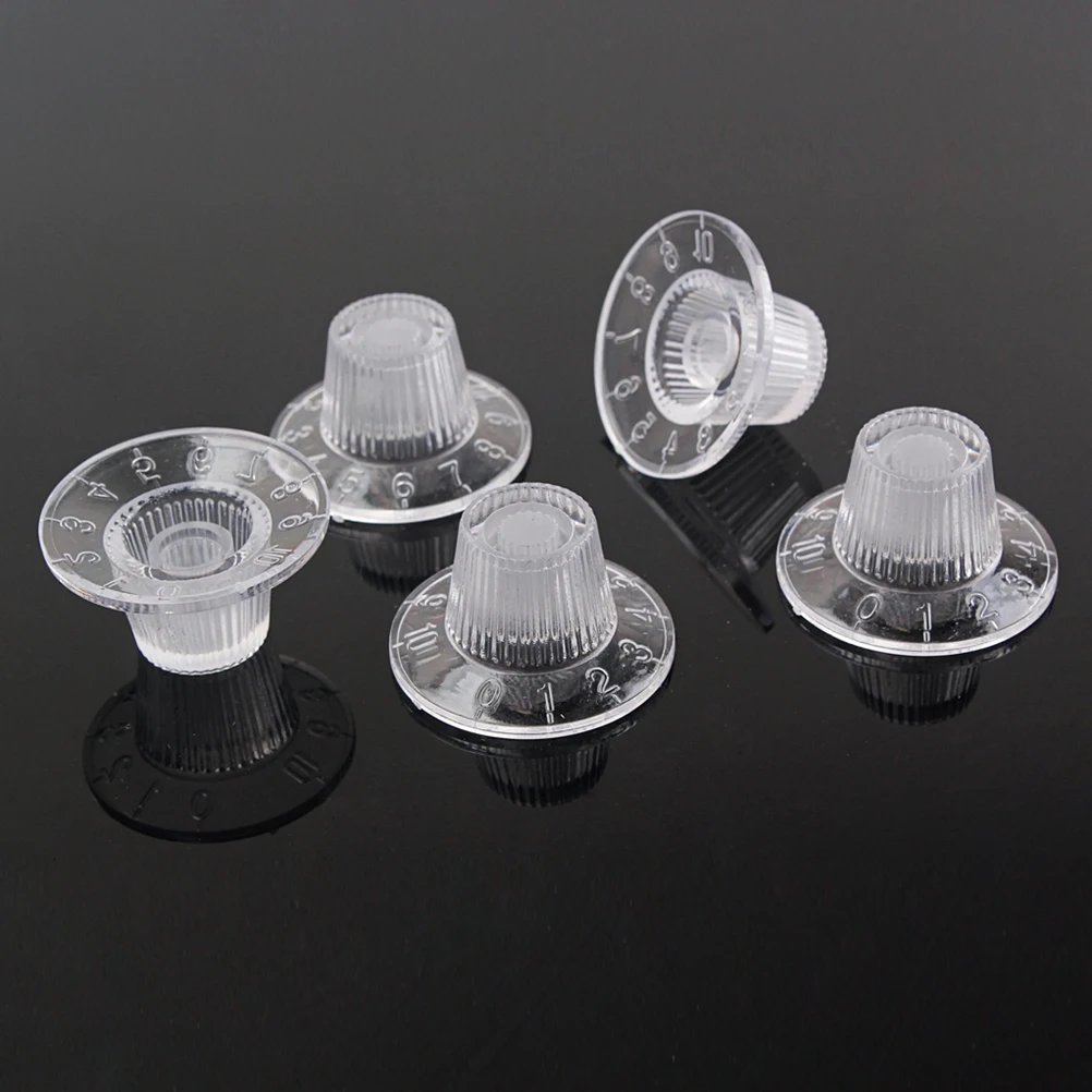 

5 PCS Transparent Knob Set Guitar Volume Knobs Bass Control Electric Potentiometer