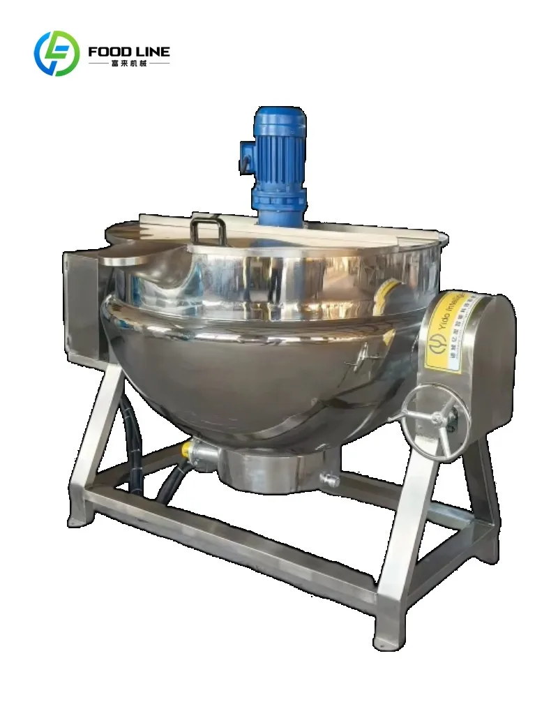 Customized 50L-1000L Triple Heating Jacket Kettle - Industrial 304 SS Stirring Pot for Sauce/Jam/Soup
